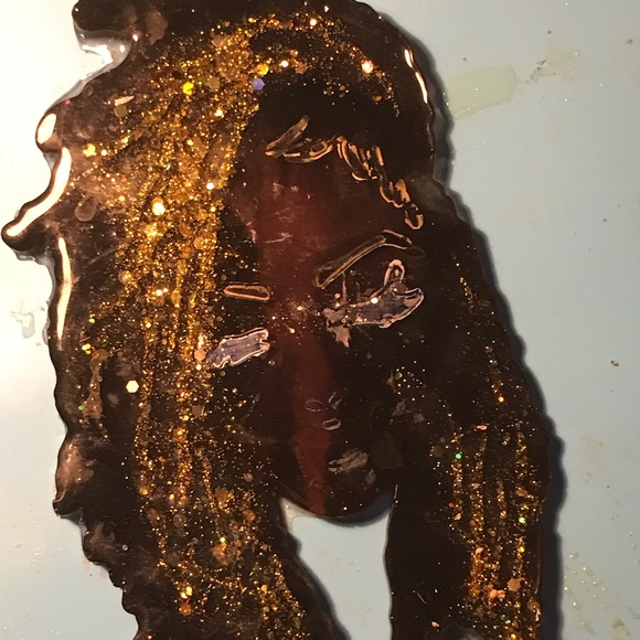 Black Girl Magic!Loc girl platter & coaster. Order as many coasters as you like. - Picture 3 of 4